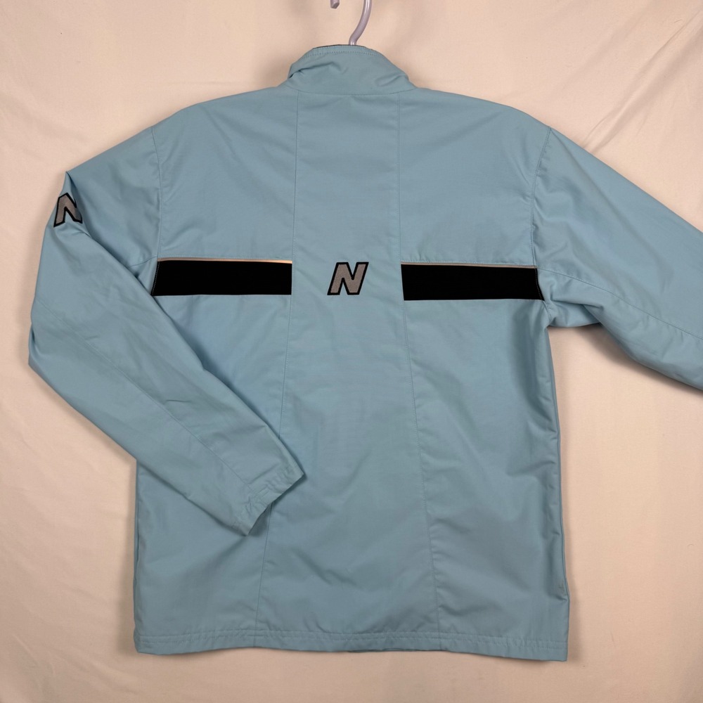 New Balance Mens Light Blue Full Zip Mesh Lined Windbreaker Jacket Medium - Picture 4 of 8